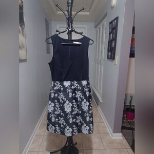 Fun and Flirty Hutch Brand Black and White Floral Mini Dress Size M